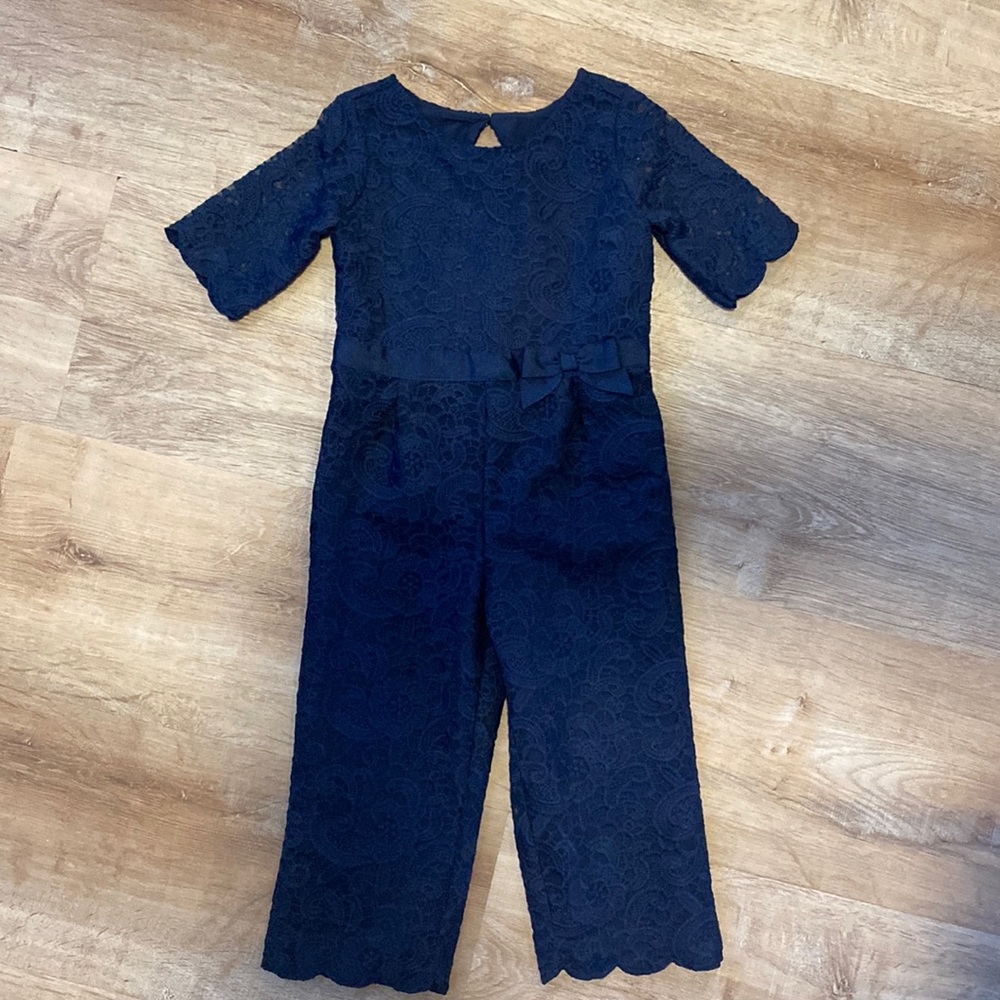 Janie and Jack navy lace romper.
